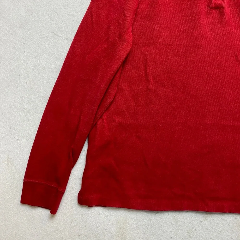 Polo Ralph Lauren Sweater Mens L Red Quarter Zip Embroidered Pony Pullover